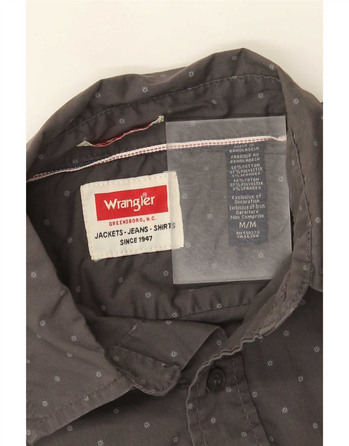Camisa masculina Wrangler algodão manchado cinza médio