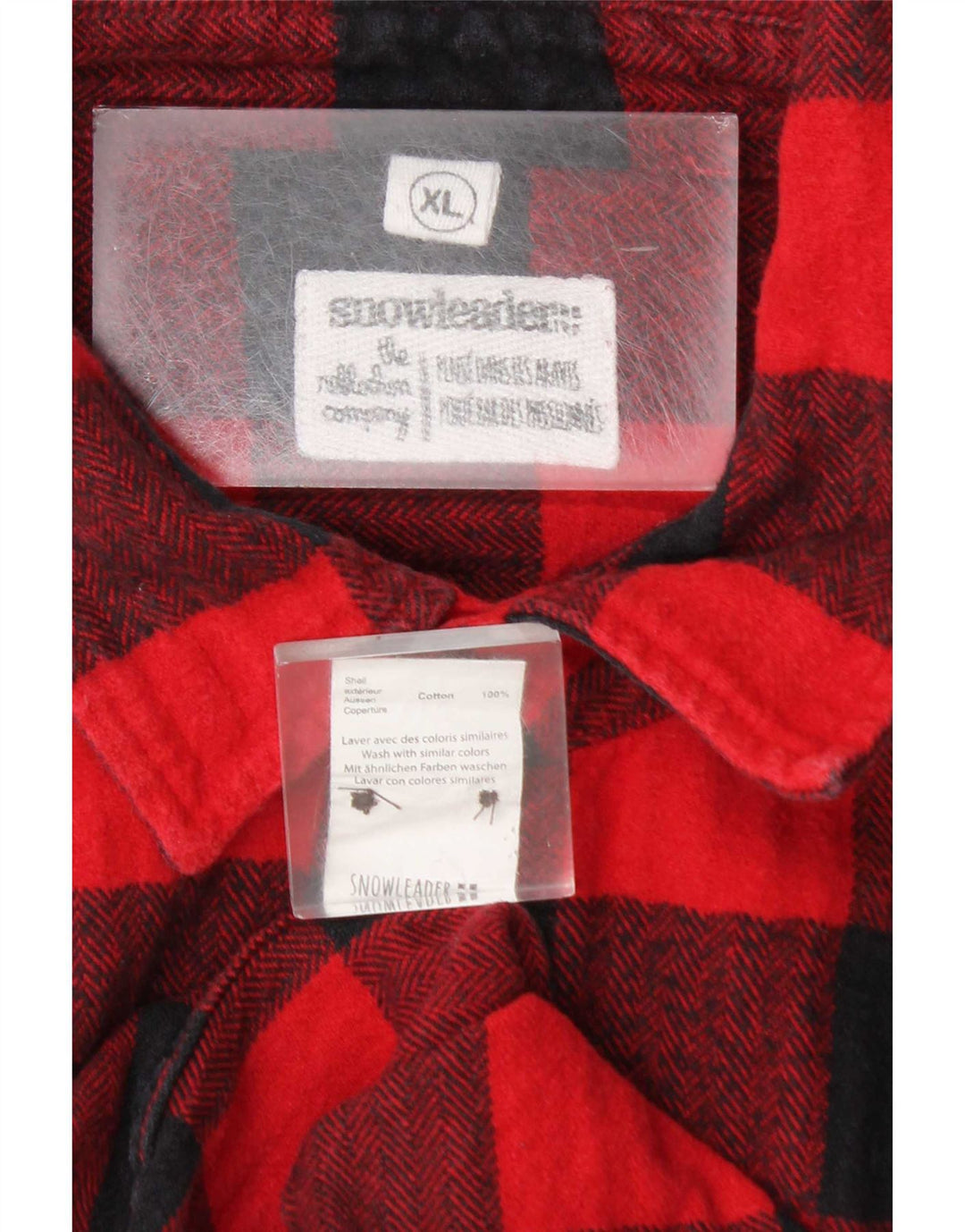 Camisa masculina vintage de flanela XL de algodão xadrez vermelho