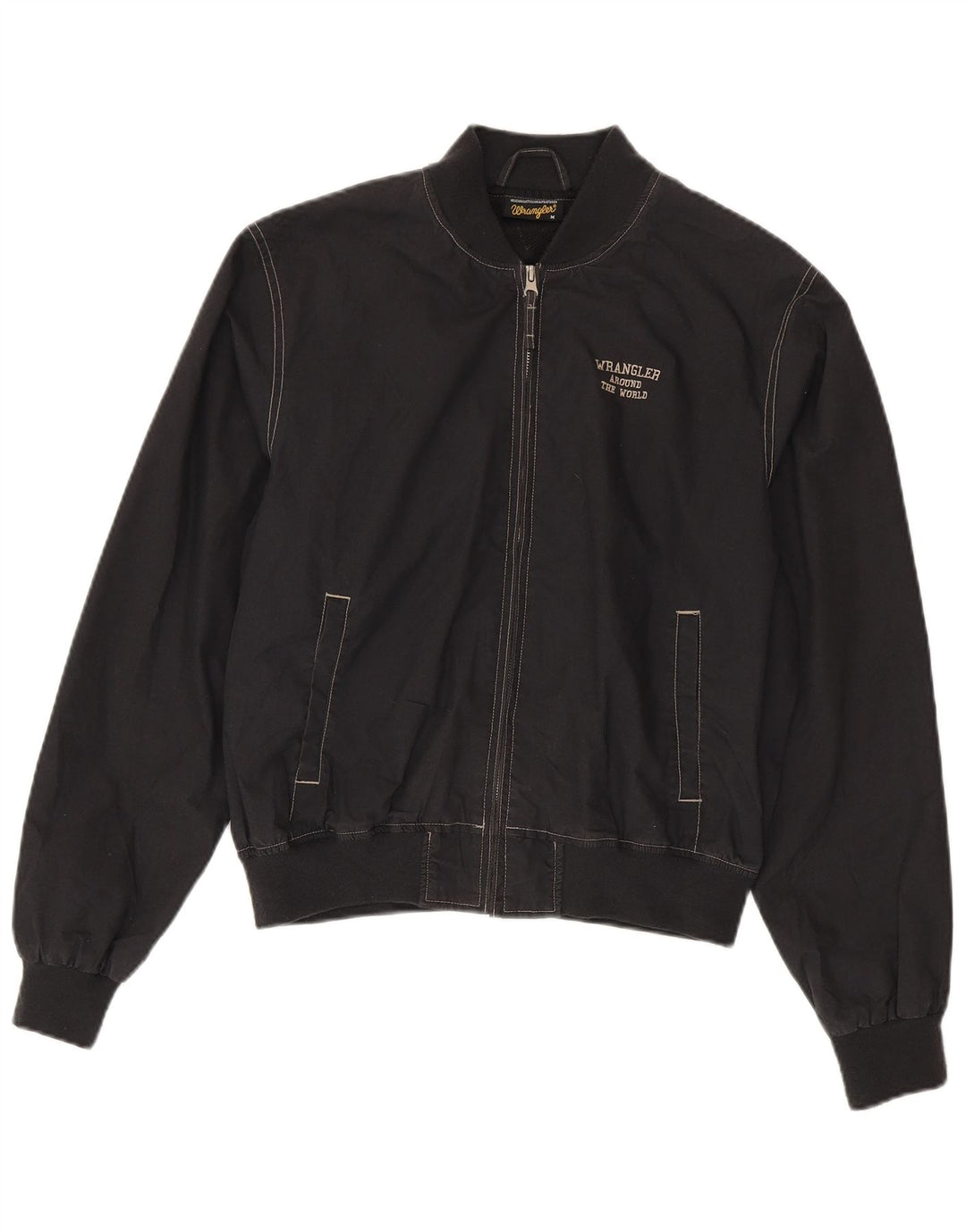 Wrangler Mens Bomber Jacket UK 38 Médio Preto