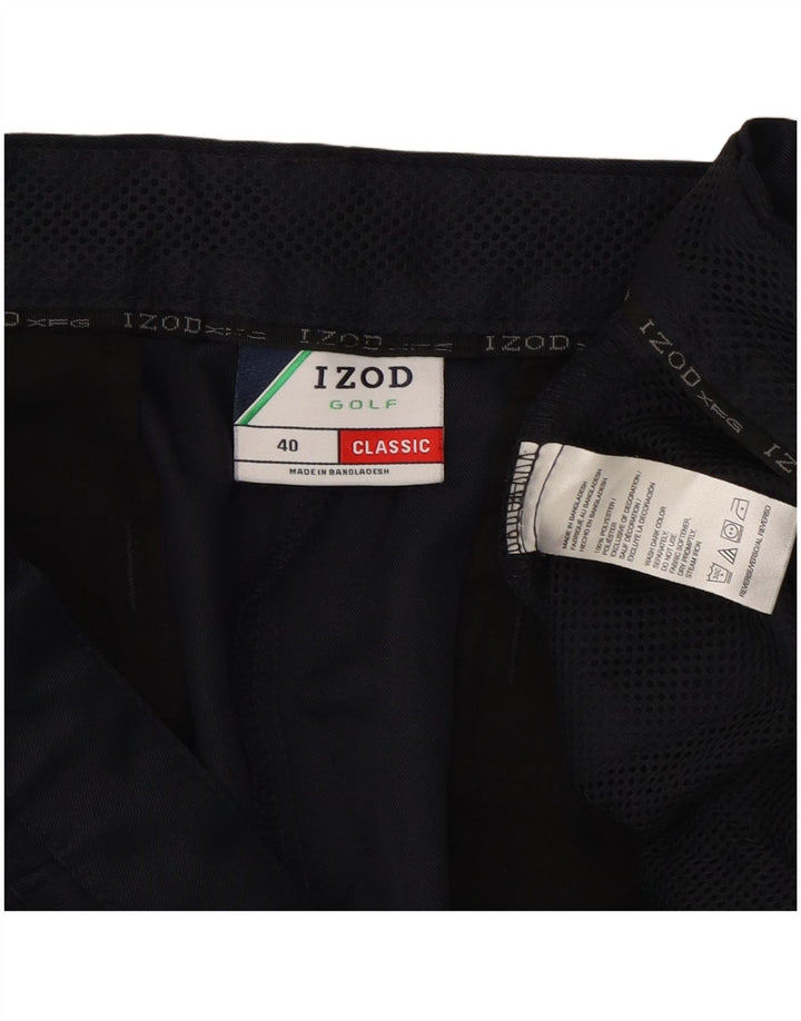 Izod Masculino Classic Cargo Shorts W40 XL Poliéster Azul Marinho