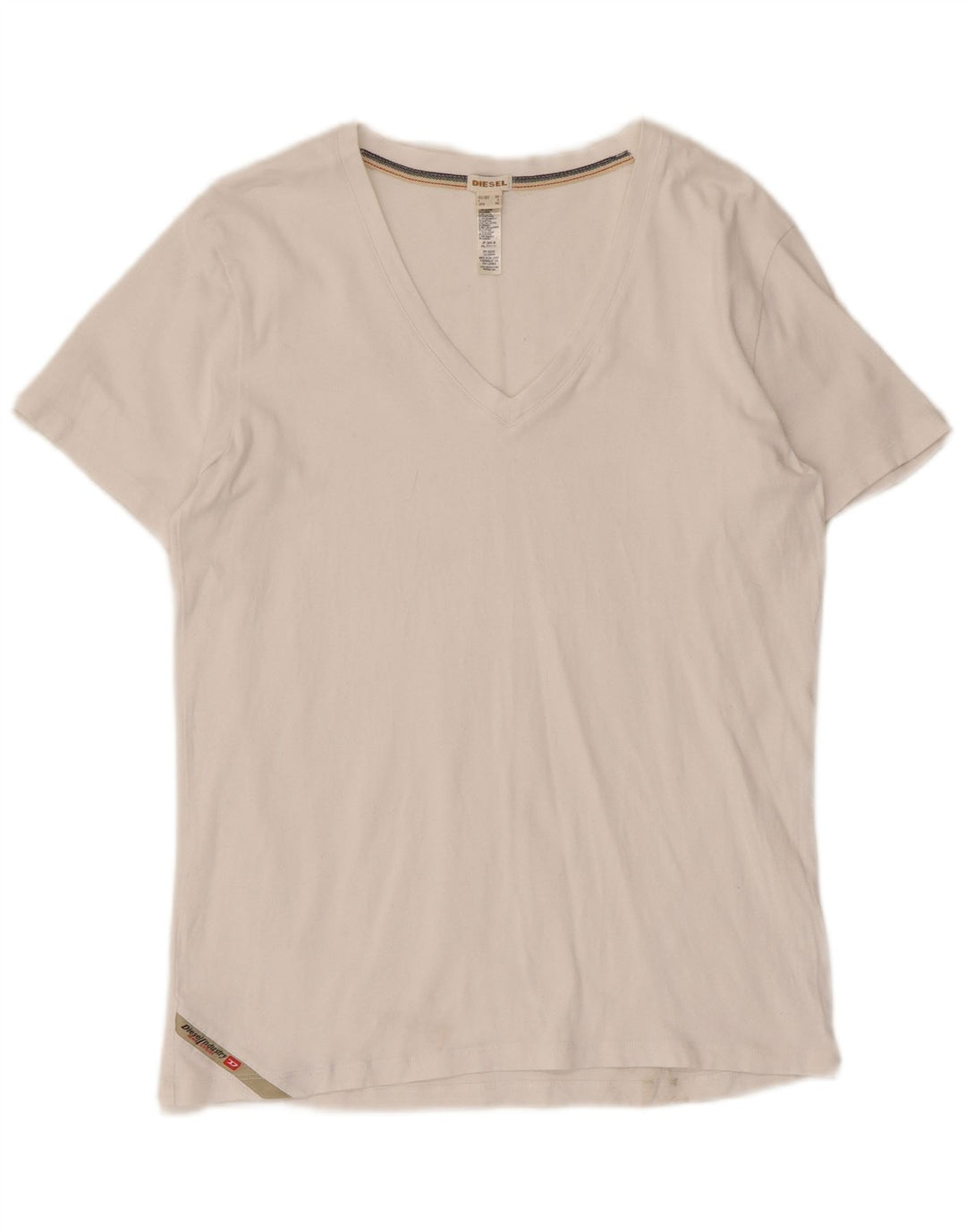 Camiseta feminina Diesel Top UK 12 algodão branco médio