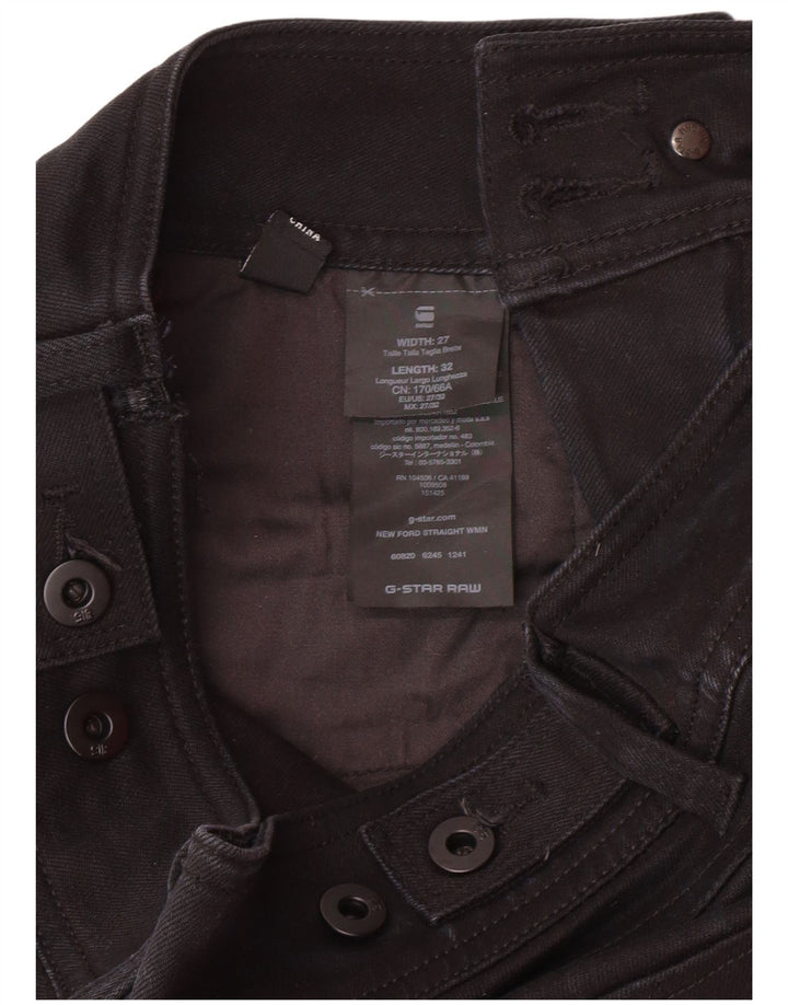 Jeans retos femininos G-STAR W27 L28 algodão preto