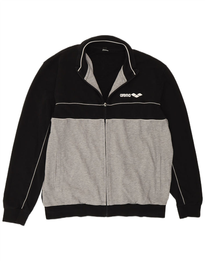 Arena Mens Treino Top Jaqueta 2XL Algodão Colorblock Preto