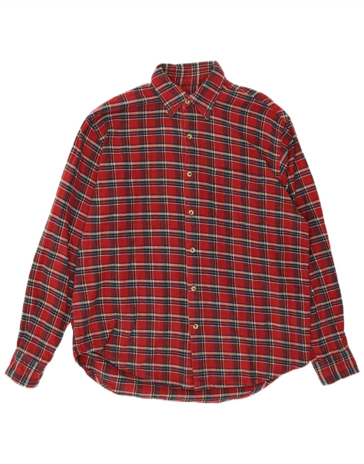 Camisa feminina de flanela Green Leaves grande algodão xadrez vermelho