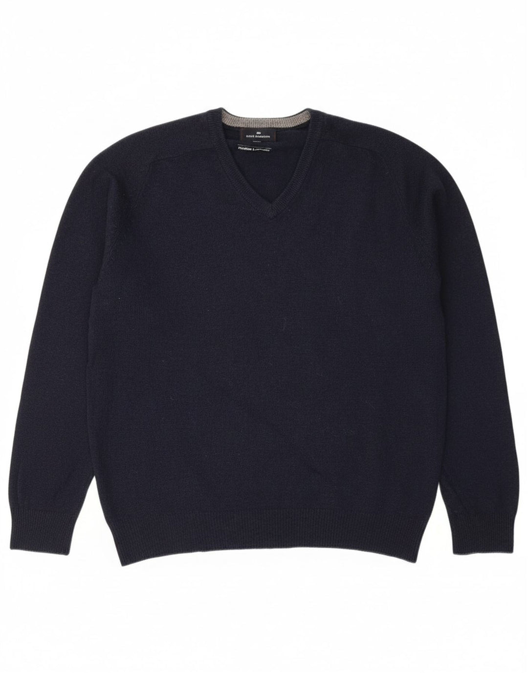 Suéter masculino BLUE HARBOR com decote em V, lã de cordeiro azul marinho médio