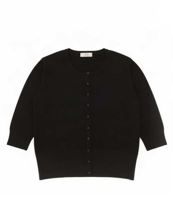 Bolero feminino Marks & Spencer manga 3/4 UK 20 2XL preto viscose