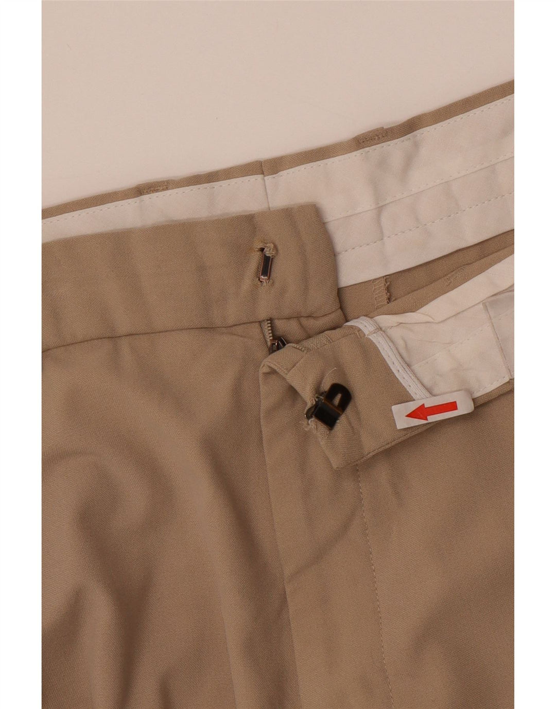 Calças cortadas masculinas Marks & Spencer W38 L24 poliéster bege