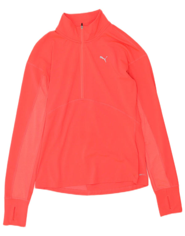 Puma Mens Running Zip Neck Pulôver Treino Top Pequeno Poliéster Rosa