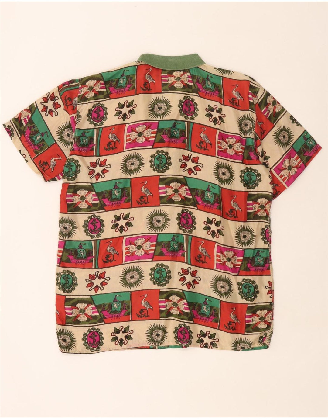 Pulôver vintage masculino com padrão abstrato grande multicolorido