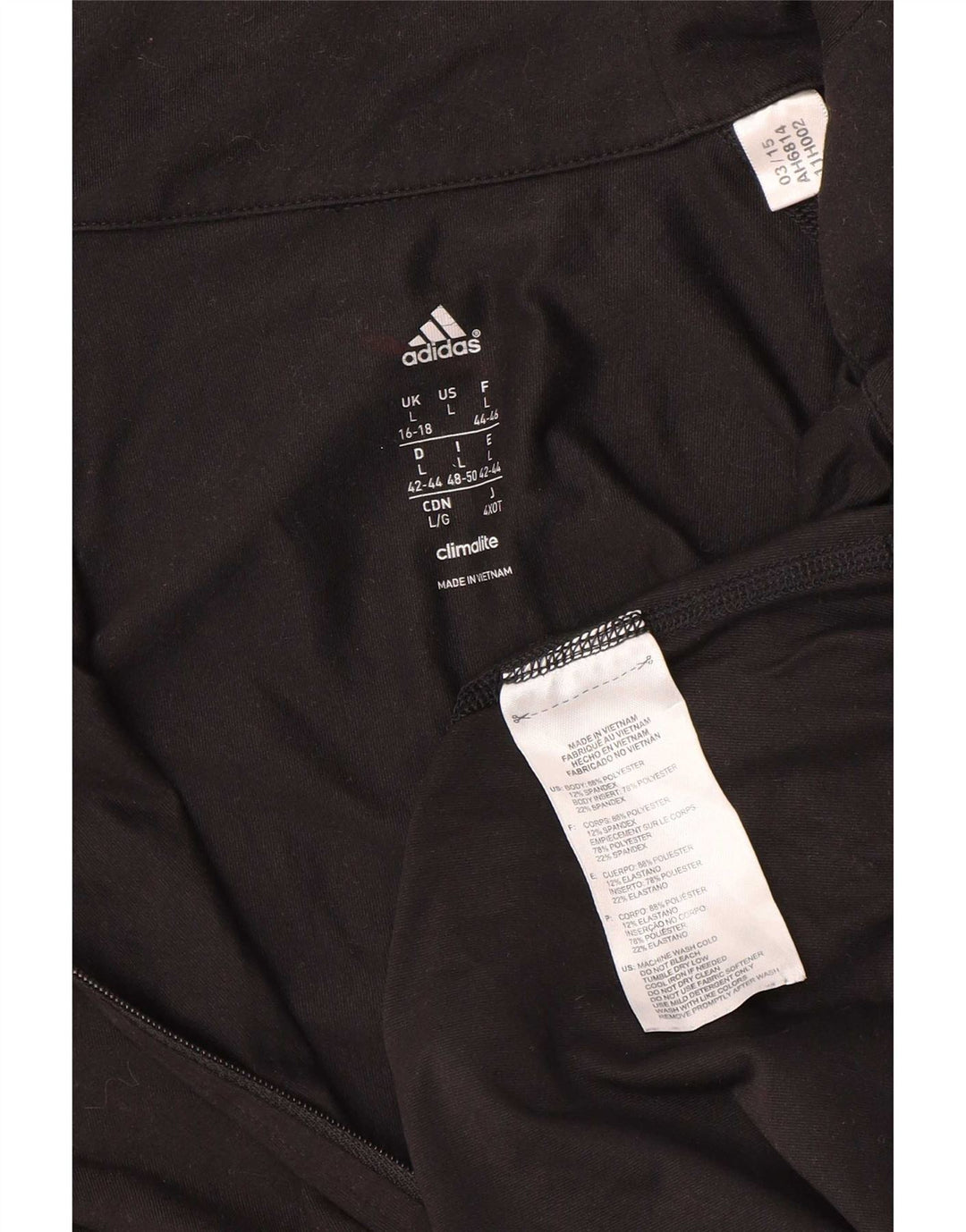 Adidas Mulher Climalite Pulôver Treino Top Reino Unido 16/18 Grande Preto