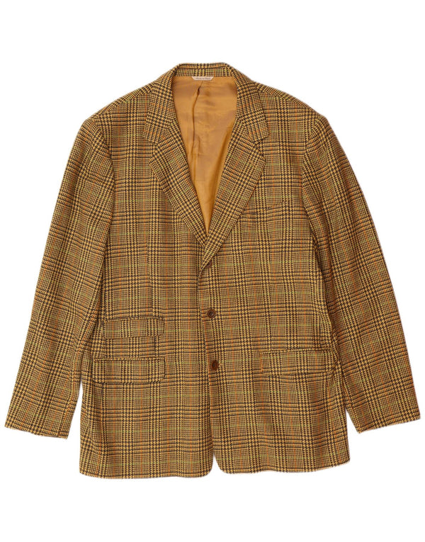 Jaqueta blazer masculina de 3 botões BYBLOS IT 54 2XL amarelo Houndstooth