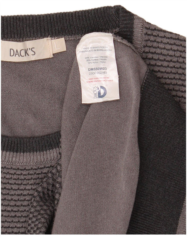 Suéter masculino DACK'S com gola redonda e viscose grande em bloco cinza