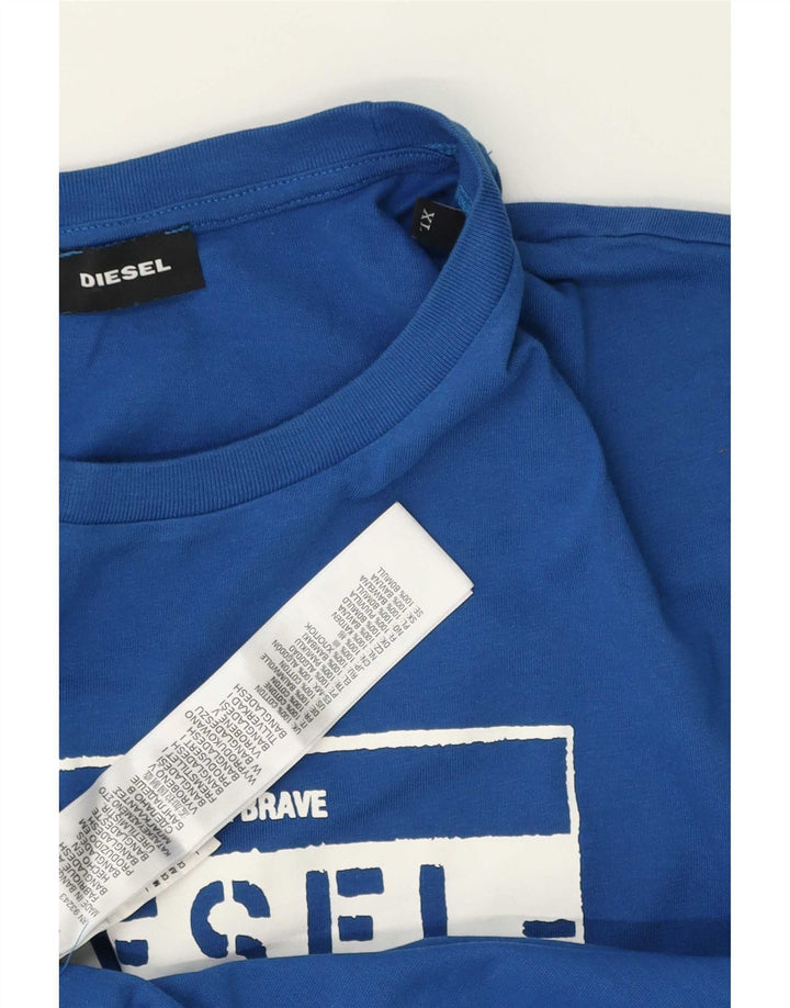 Diesel Mens Graphic T-Shirt Top XL Algodão Azul