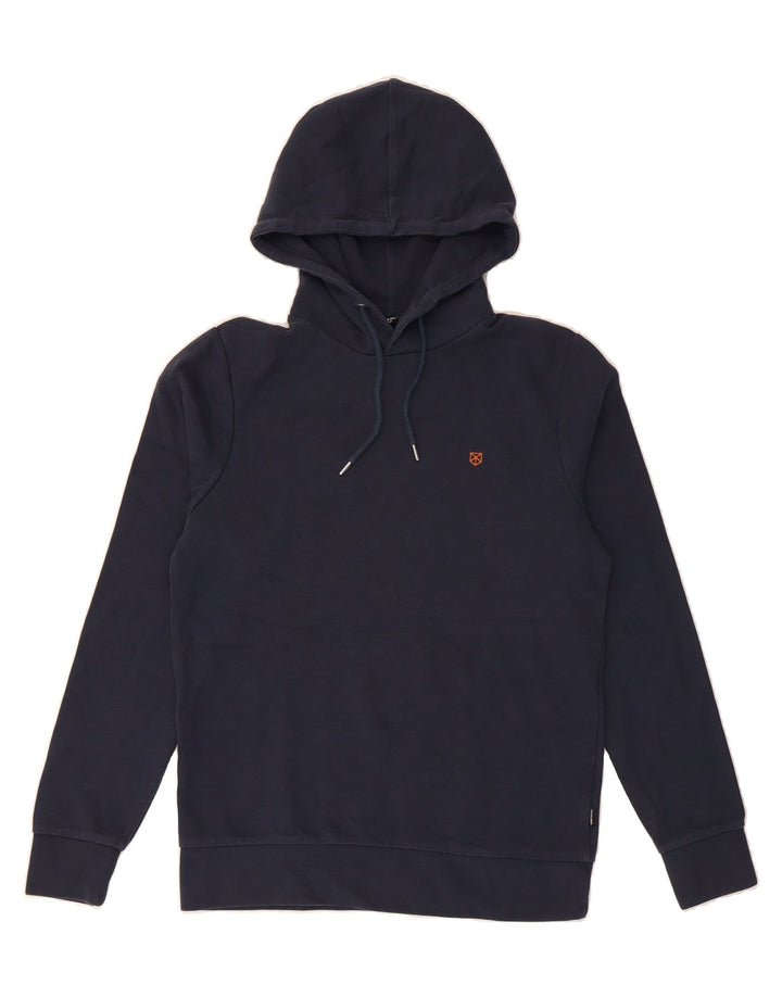 JACK & JONES Mens Hoodie Jumper Medium Navy Blue Cotton Vintage Jack & Jones and Second-Hand Jack & Jones from Messina Hembry 