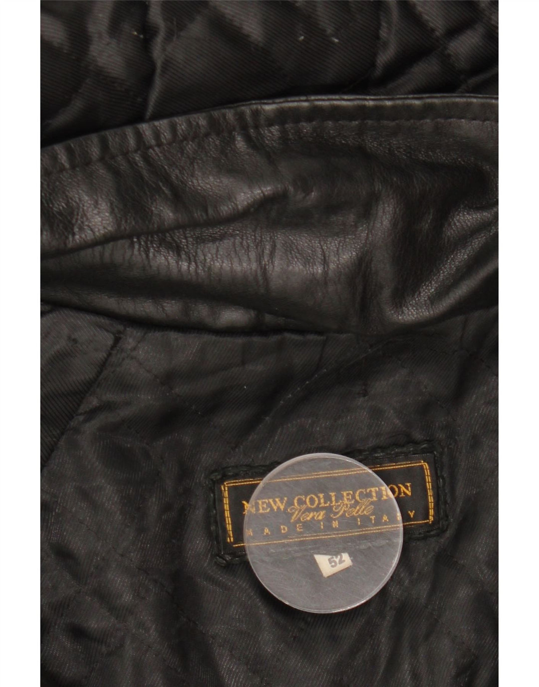 Casaco feminino de couro com capuz VINTAGE IT 52 2XL couro preto