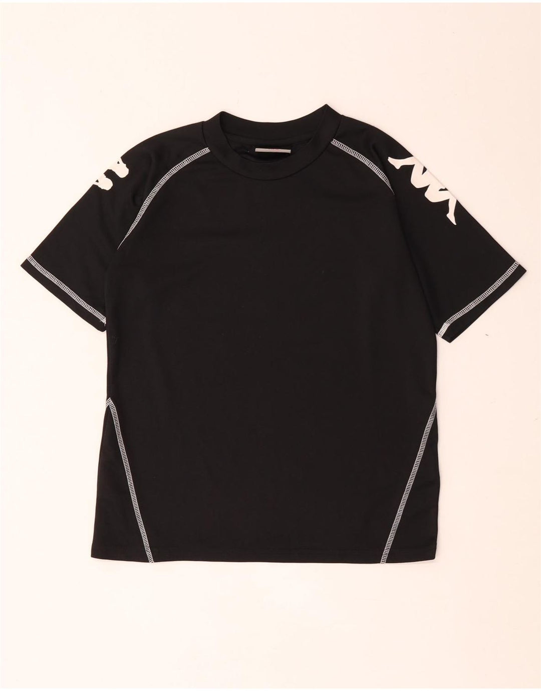 Top Kappa Boys Graphic T-Shirt 11-12 Anos Preto Poliéster