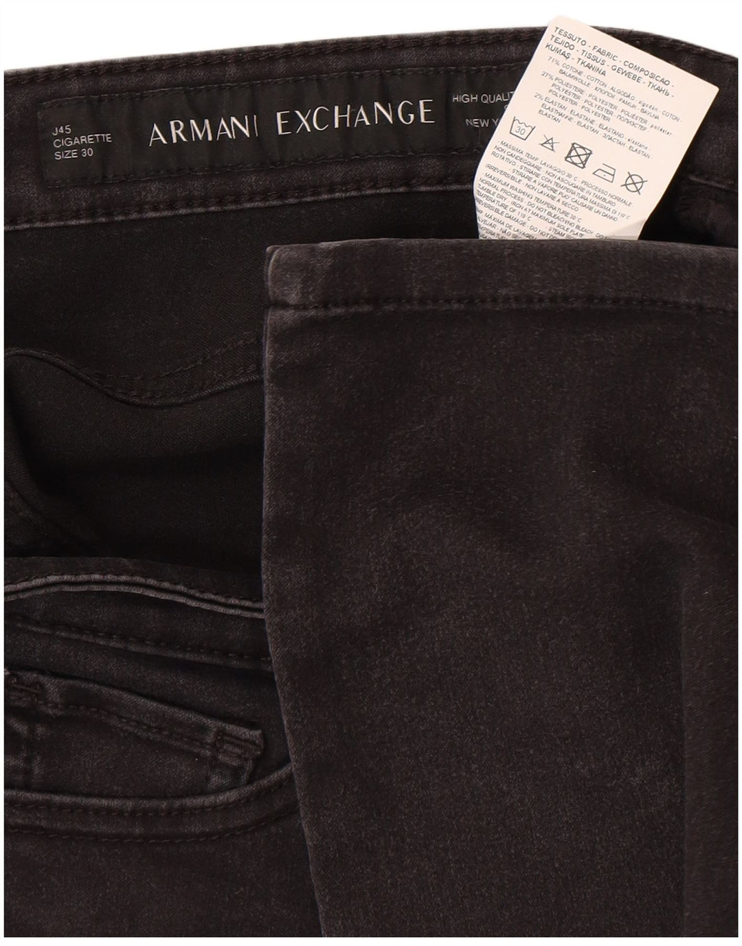 Armani Jeans Feminino Slim Jeans W30 L28 Algodão Preto