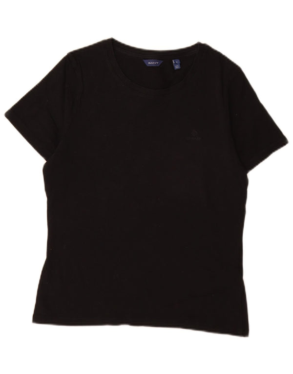 Camiseta feminina Gant UK 10 pequena algodão preto