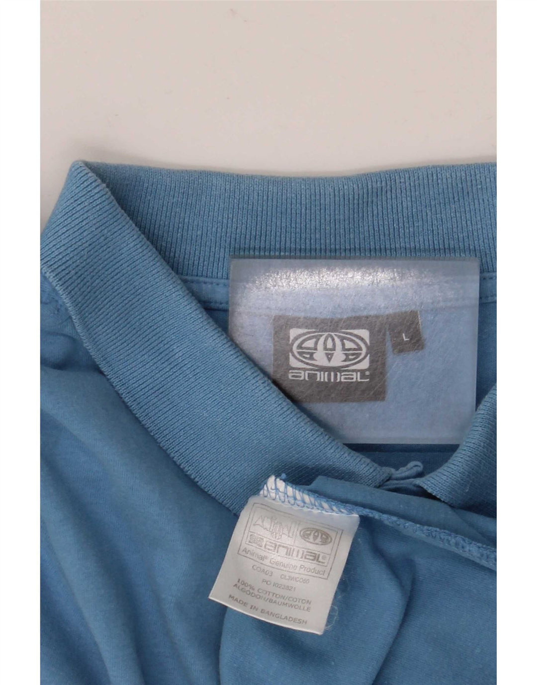 Camisa polo masculina animal grande algodão azul