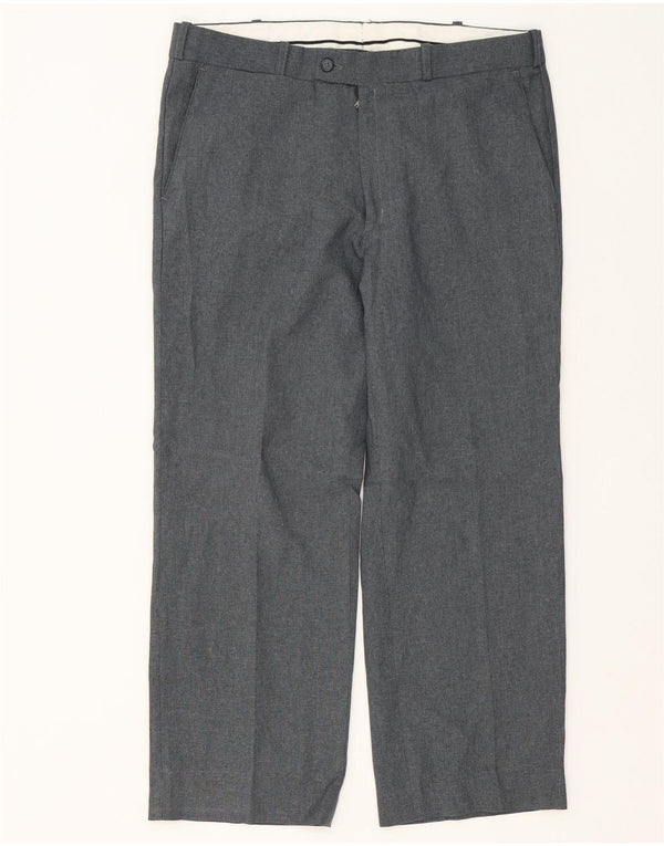 Calça masculina Farah com perna larga W32 L26 poliéster cinza