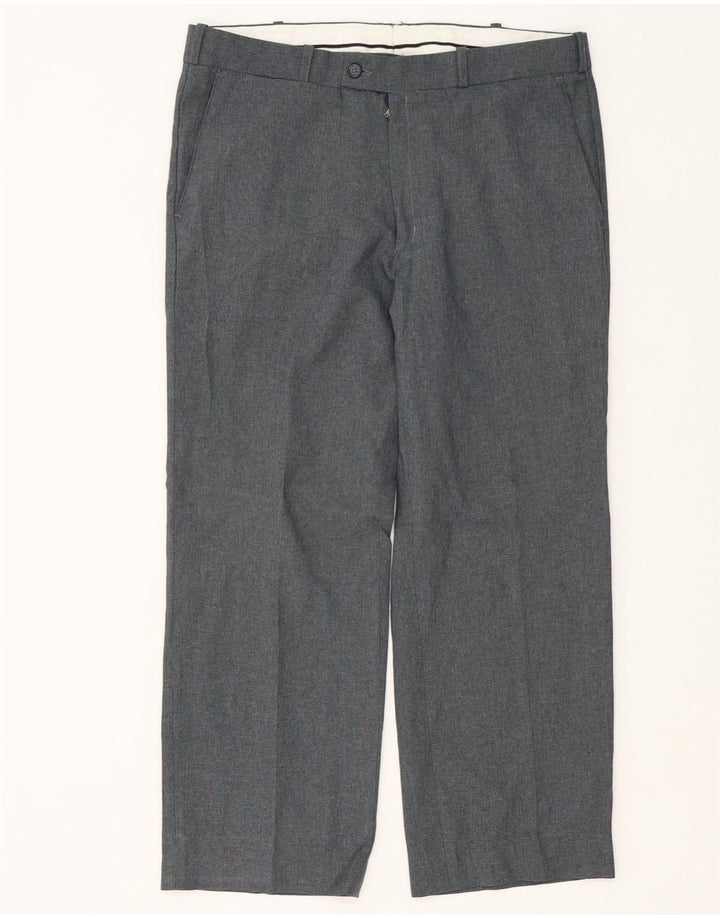 Calça masculina Farah com perna larga W32 L26 poliéster cinza