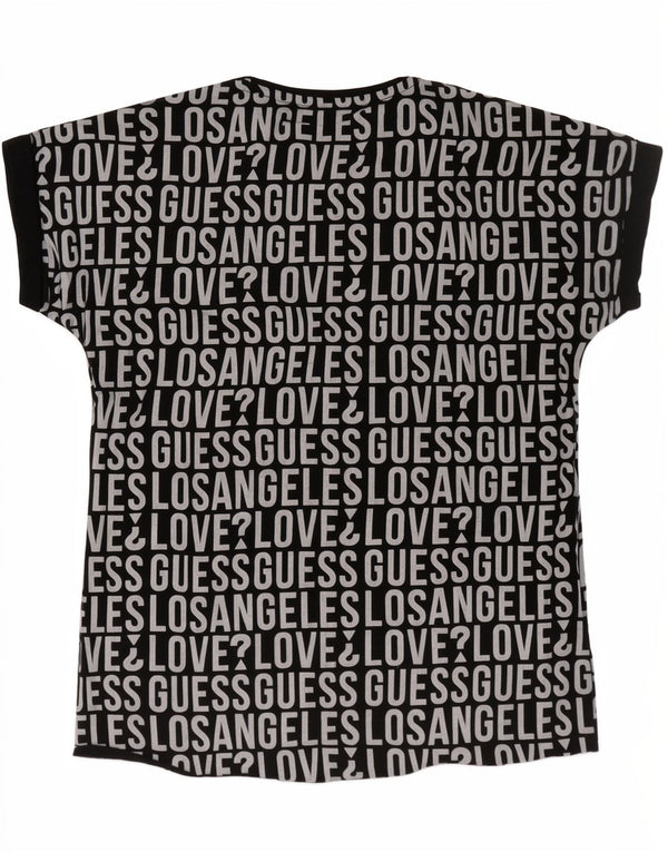 Camiseta gráfica Guess Girls 11-12 anos algodão preto