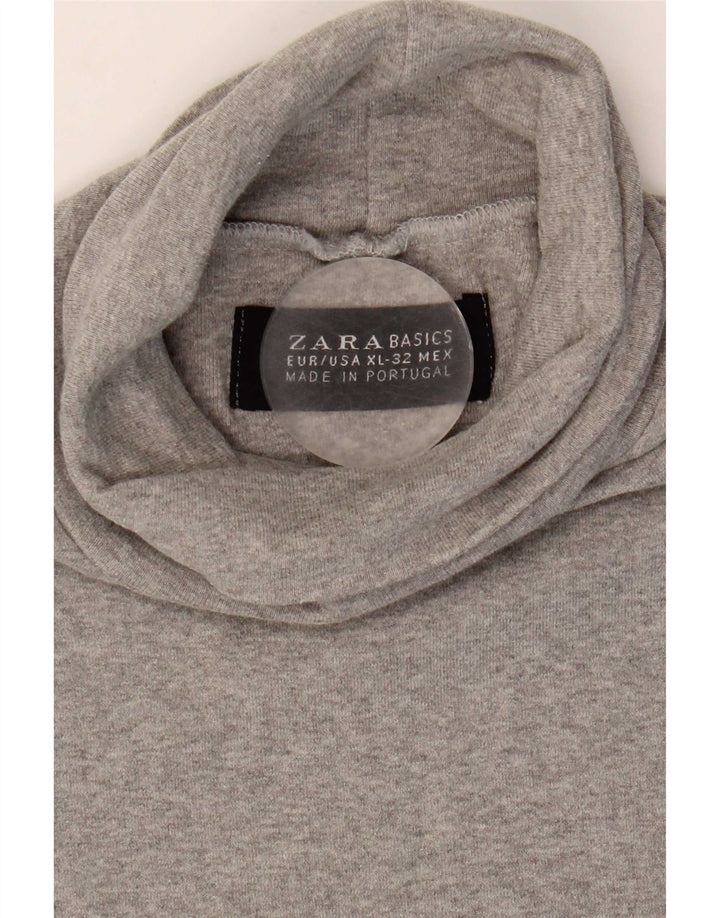 Zara Camiseta Feminina Top UK 18 XL Cinza