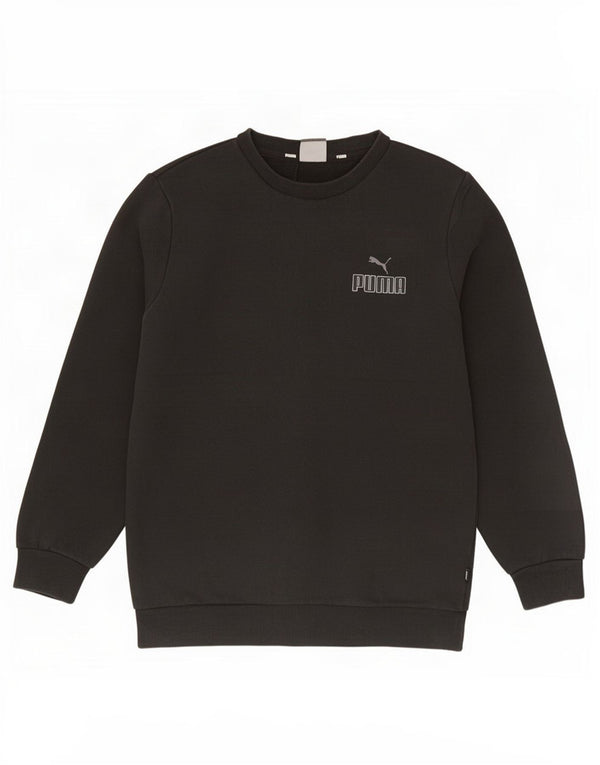 Puma Mens Graphic Moletom Jumper Pequeno Algodão Preto