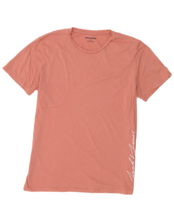 Camiseta gráfica masculina Jack & Jones Top XL algodão rosa