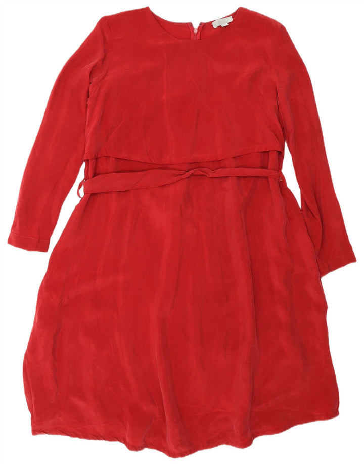 Cos Vestido feminino manga comprida solto ajuste básico UE 36 pequeno vermelho Cupro