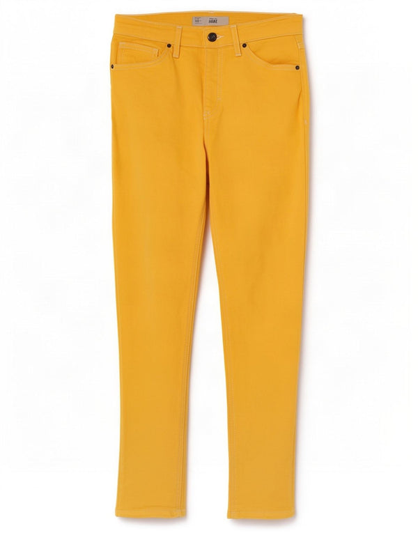 Topshop feminino Jamie Crop skinny jeans W28 L25 algodão amarelo