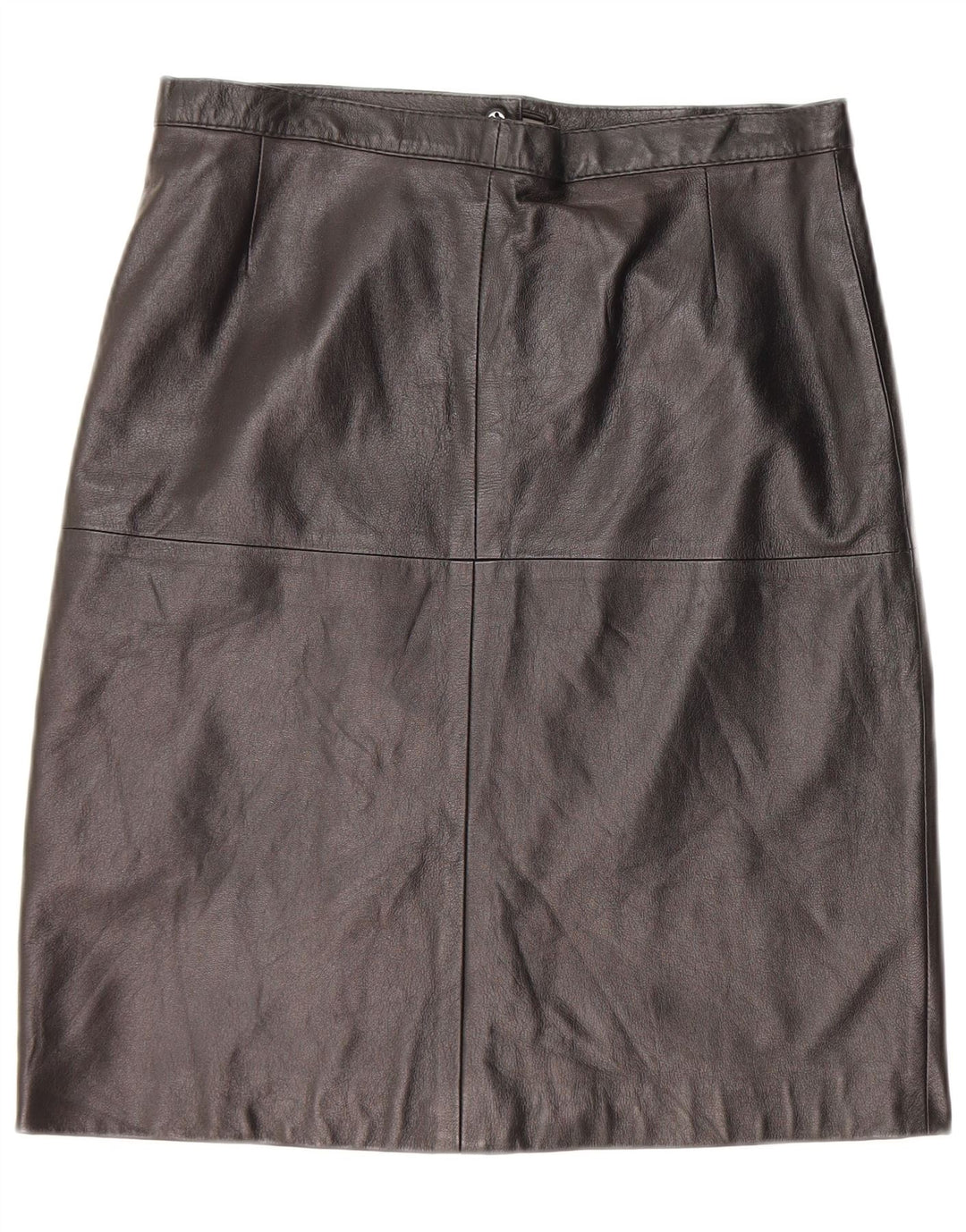 Saia de couro feminina vintage W30 couro preto médio