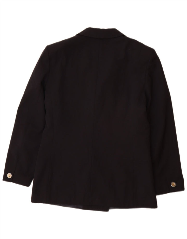 Jaqueta blazer feminina Daniel Hechter com peito duplo Reino Unido 12 azul marinho médio