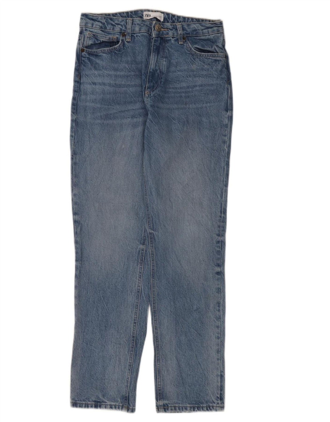 Calça jeans reta feminina Zara EU 40 médio W30 L31 azul