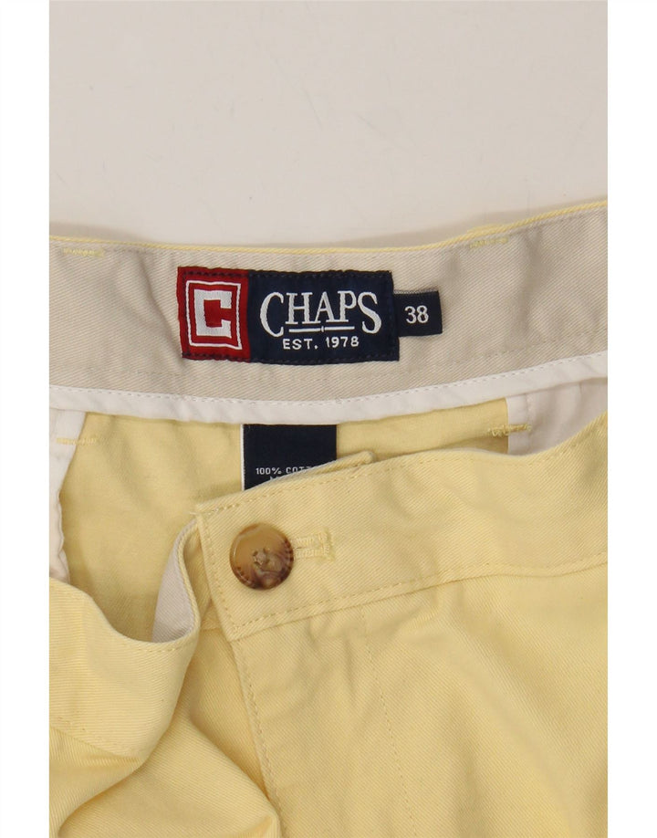 CHAPS Mens Chino Shorts W38 XL Yellow Cotton Vintage Chaps and Second-Hand Chaps from Messina Hembry 
