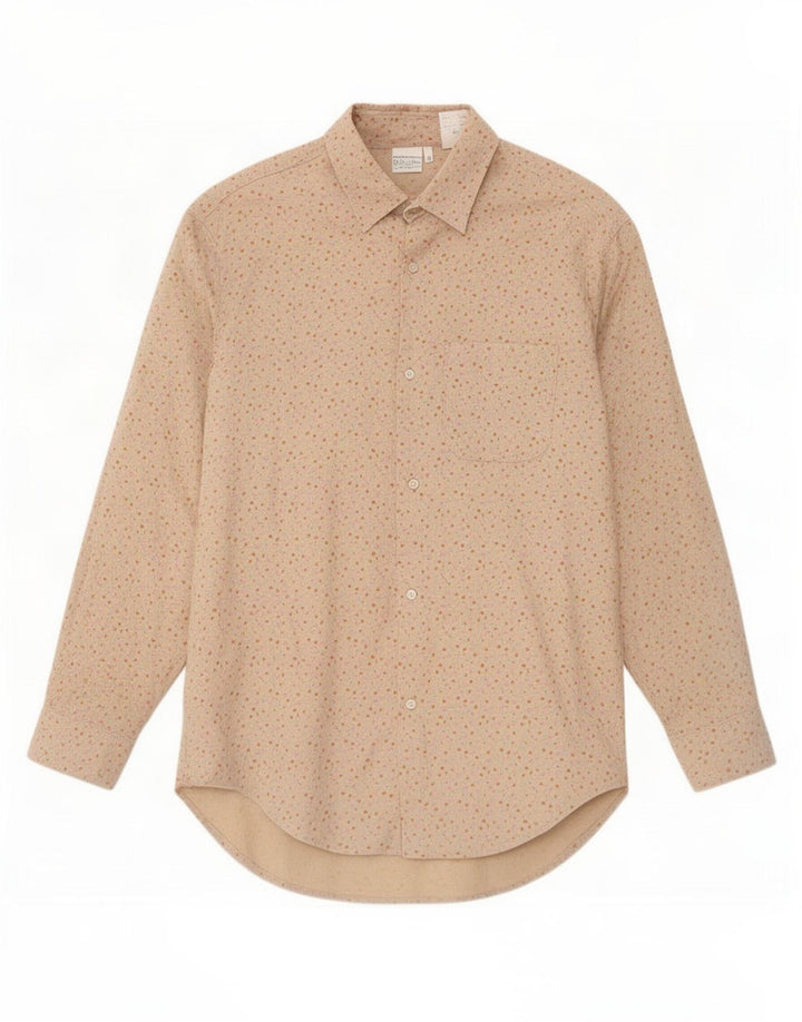 Camisa masculina Benetton pequena bege floral rayon