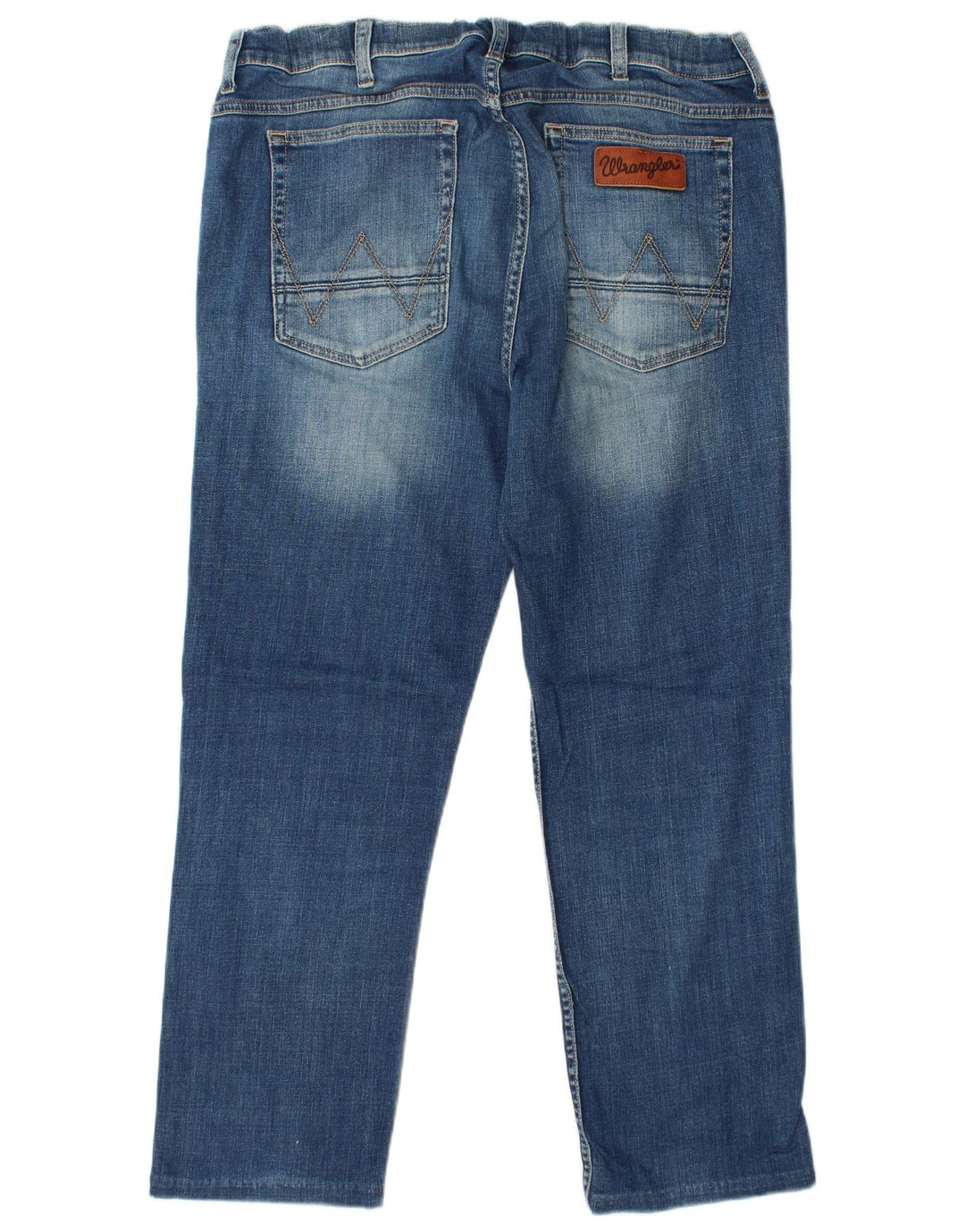 WRANGLER Masculino Greensboro Straight Jeans W36 L27 Azul Algodão