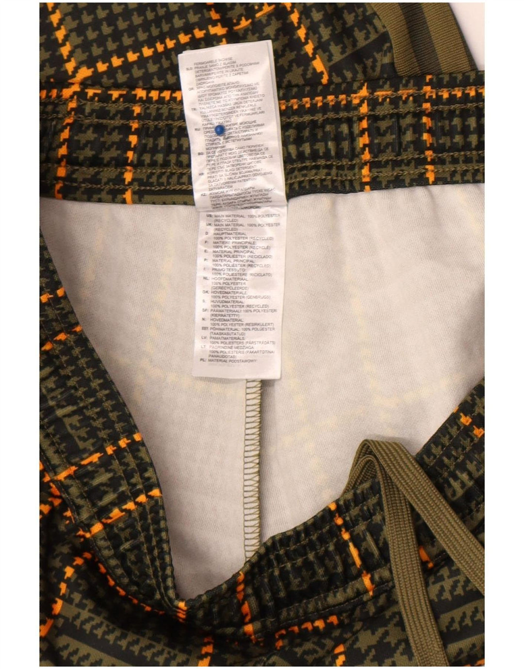 Adidas Mens Treino Calças Médio Verde Houndstooth Poliéster