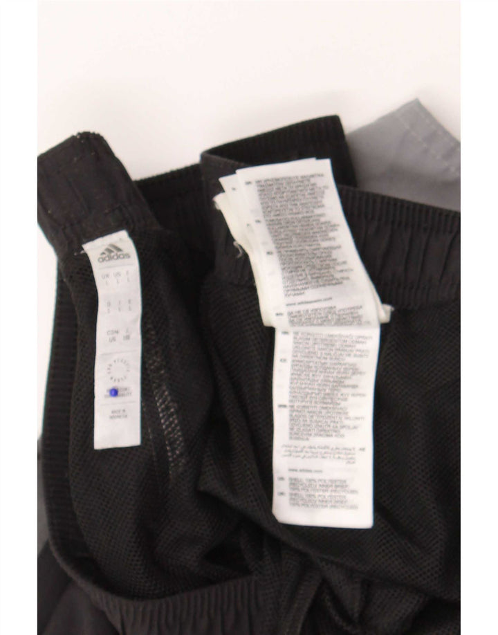 Adidas Mens Sport Shorts Grande Cinza Colorblock Poliéster