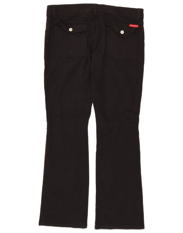 Calça casual feminina Dickies Bootcut US 11 grande W34 L31 algodão preto