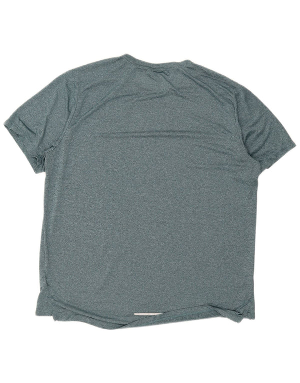 Camiseta Nike masculina de corrida Top XL verde manchada de poliéster esportiva