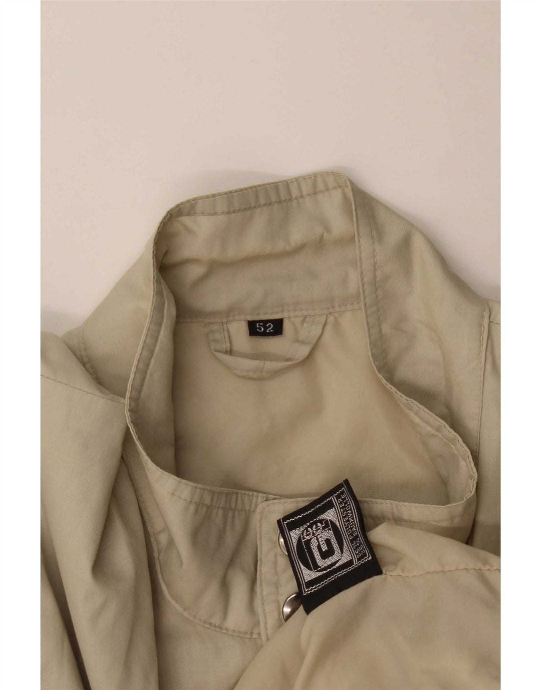 Jaqueta bomber masculina vintage IT 52 XL poliéster bege