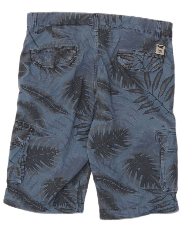Carrera Mens Cargo Shorts IT 46 Pequeno W31 Azul Floral Algodão