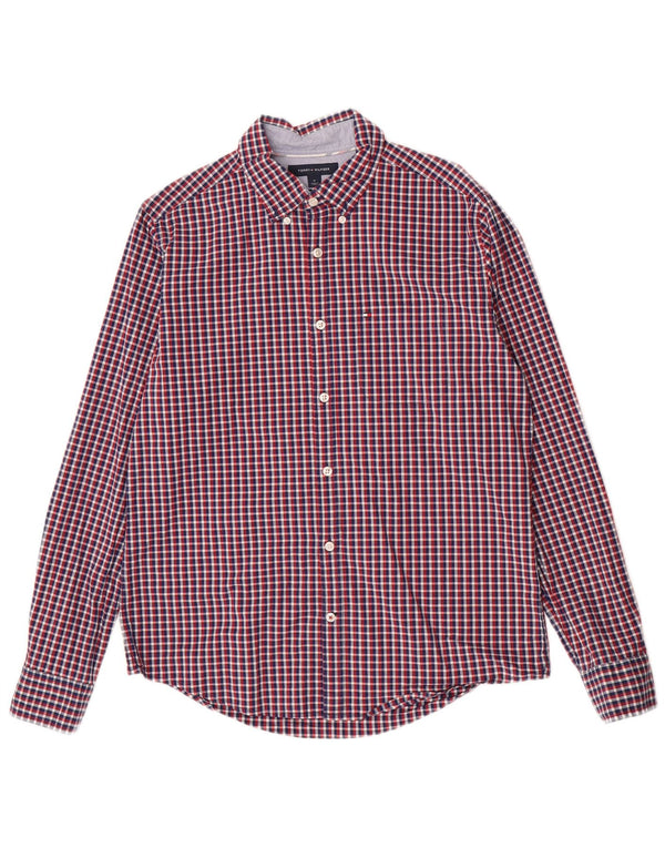Camisa masculina Tommy Hilfiger Slim Fit média de algodão xadrez multicolorido