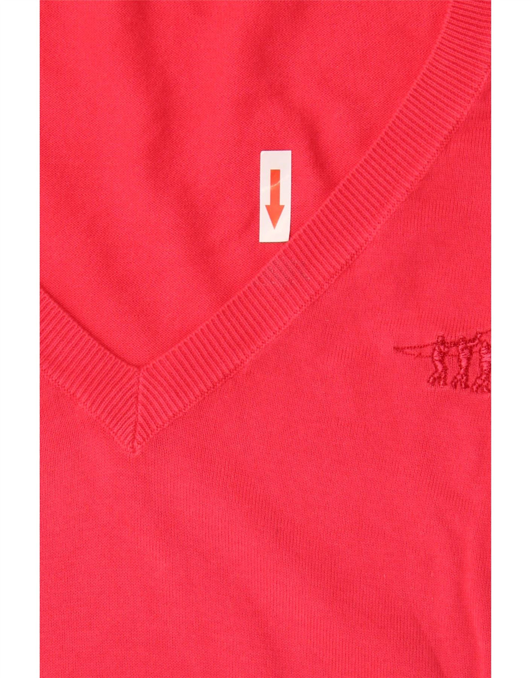 Suéter feminino Henry s manga curta com decote em V IT 44 vermelho médio