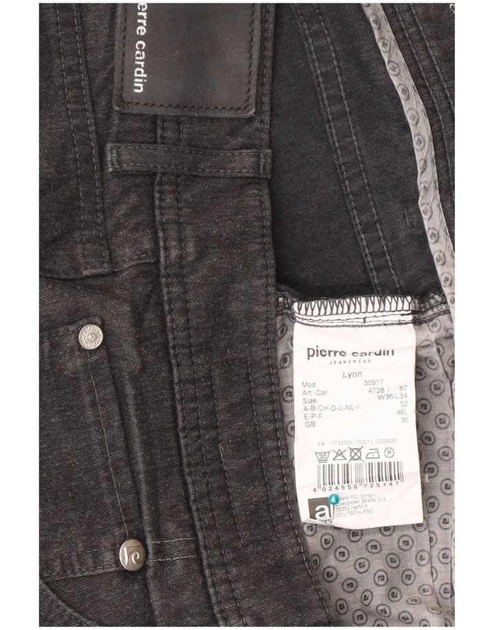 Pierre Cardin Mens Straight Jeans W36 L34 Cinza Poliéster