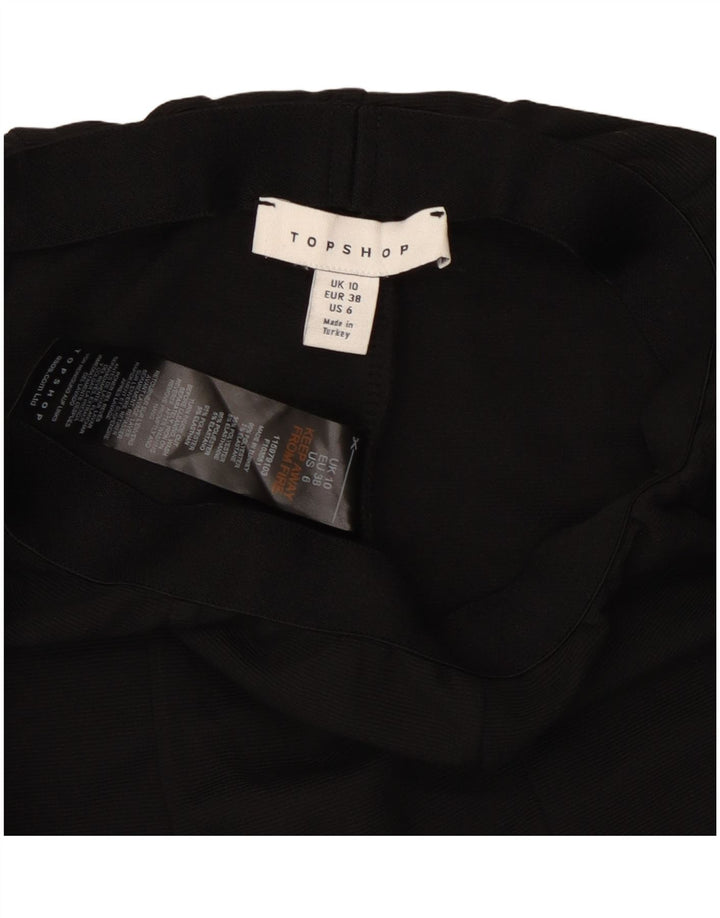 Calça casual feminina Topshop Bootcut UK 10 pequena W26 L32 preta clássica