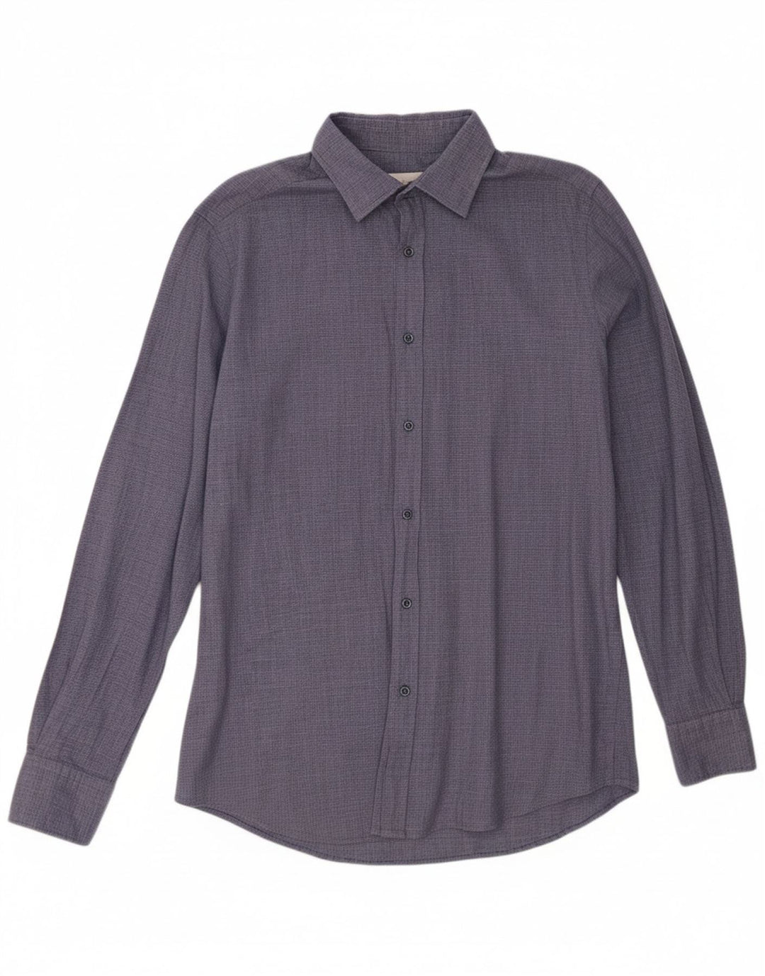 Camisa masculina MASSIMO DUTTI algodão houndstooth azul médio