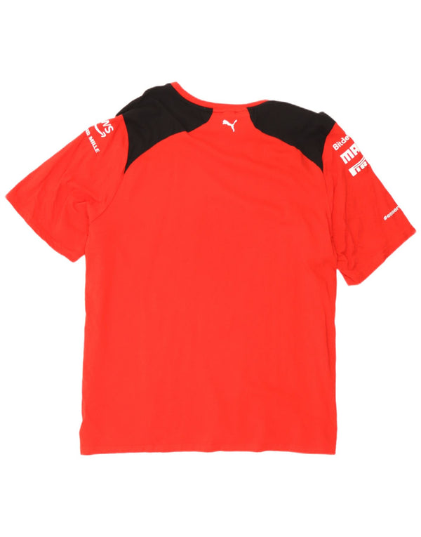Camiseta masculina Puma Ferrari Graphic Top 2XL algodão colorblock vermelho
