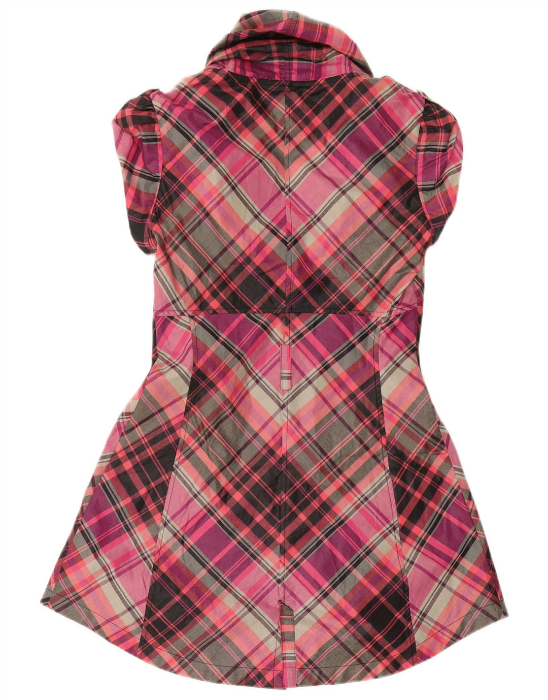 Ted Baker camisa feminina de manga curta tamanho 3 médio rosa algodão xadrez